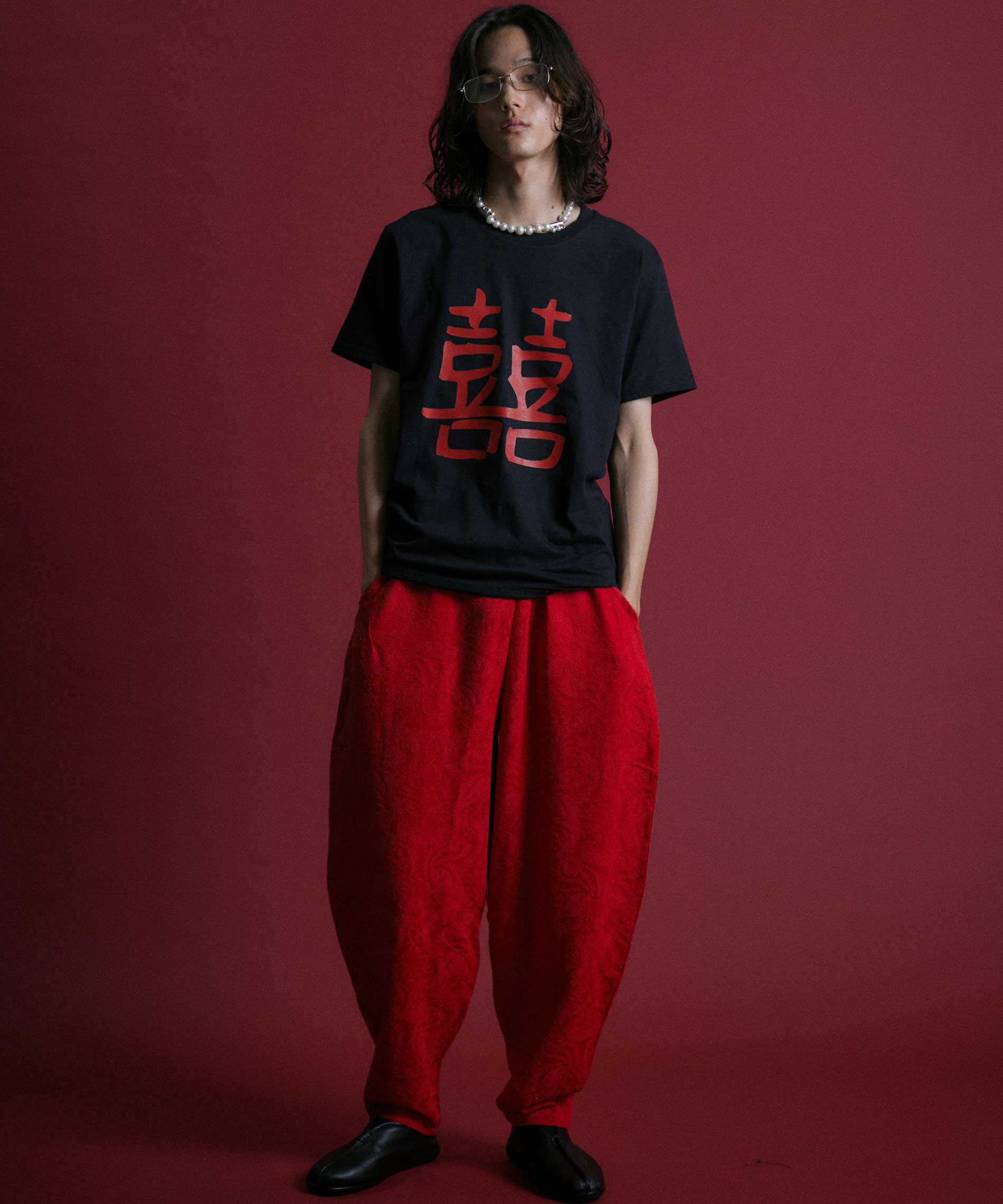 フラワーレトロチャイナパンツ【RD】 – タロベニオンラインストア