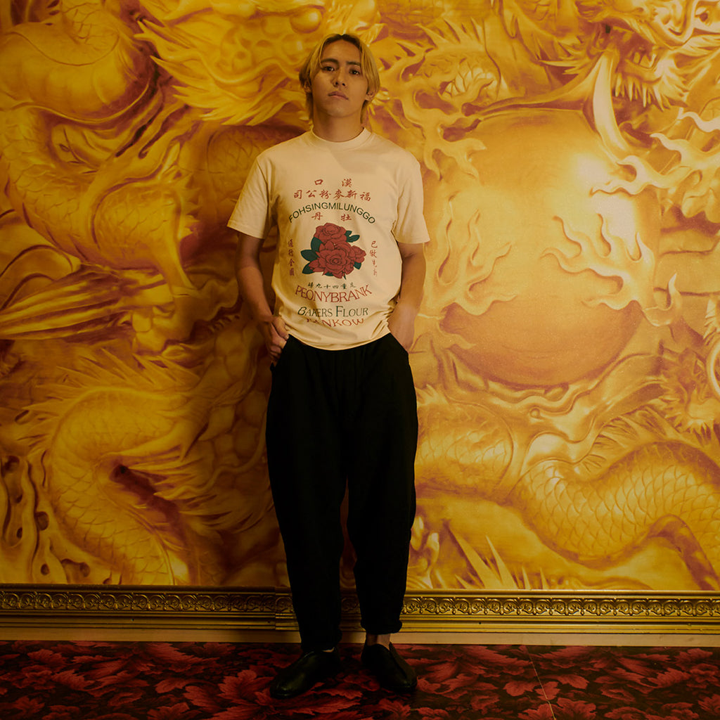 レトログラフィックチャイナTシャツ