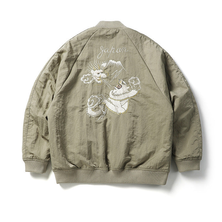 DRAGON & TIGER 刺繍 オーバーサイズ ボンバージャケット – タロベニ