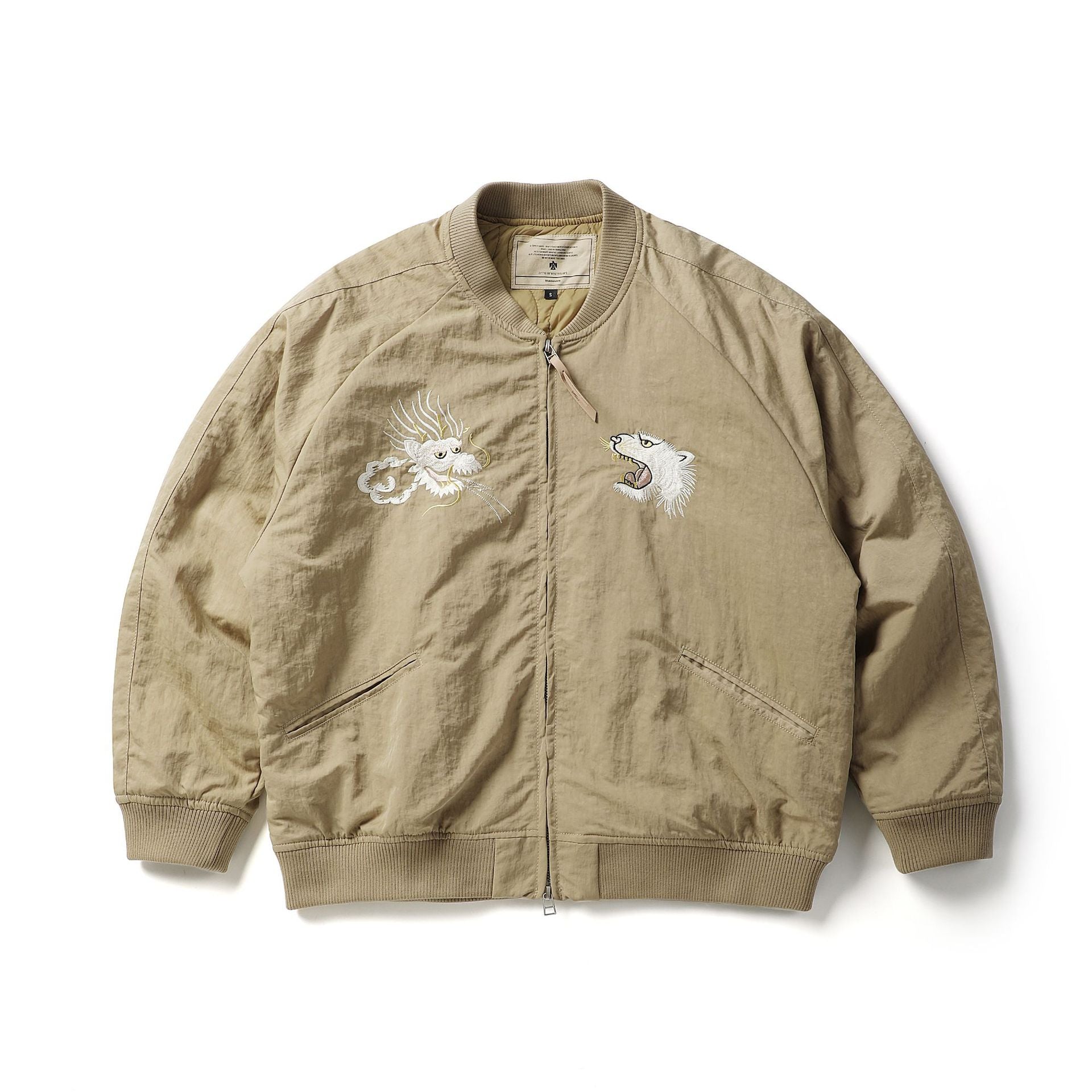 DRAGON & TIGER 刺繍 オーバーサイズ ボンバージャケット – タロベニ