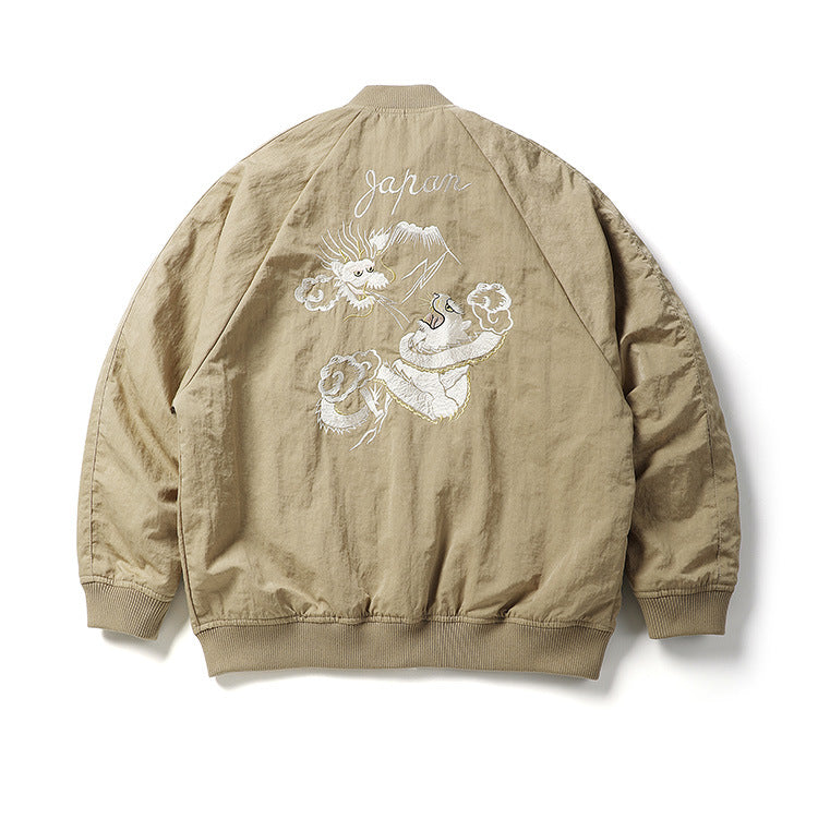 DRAGON & TIGER 刺繍 オーバーサイズ ボンバージャケット – タロベニ